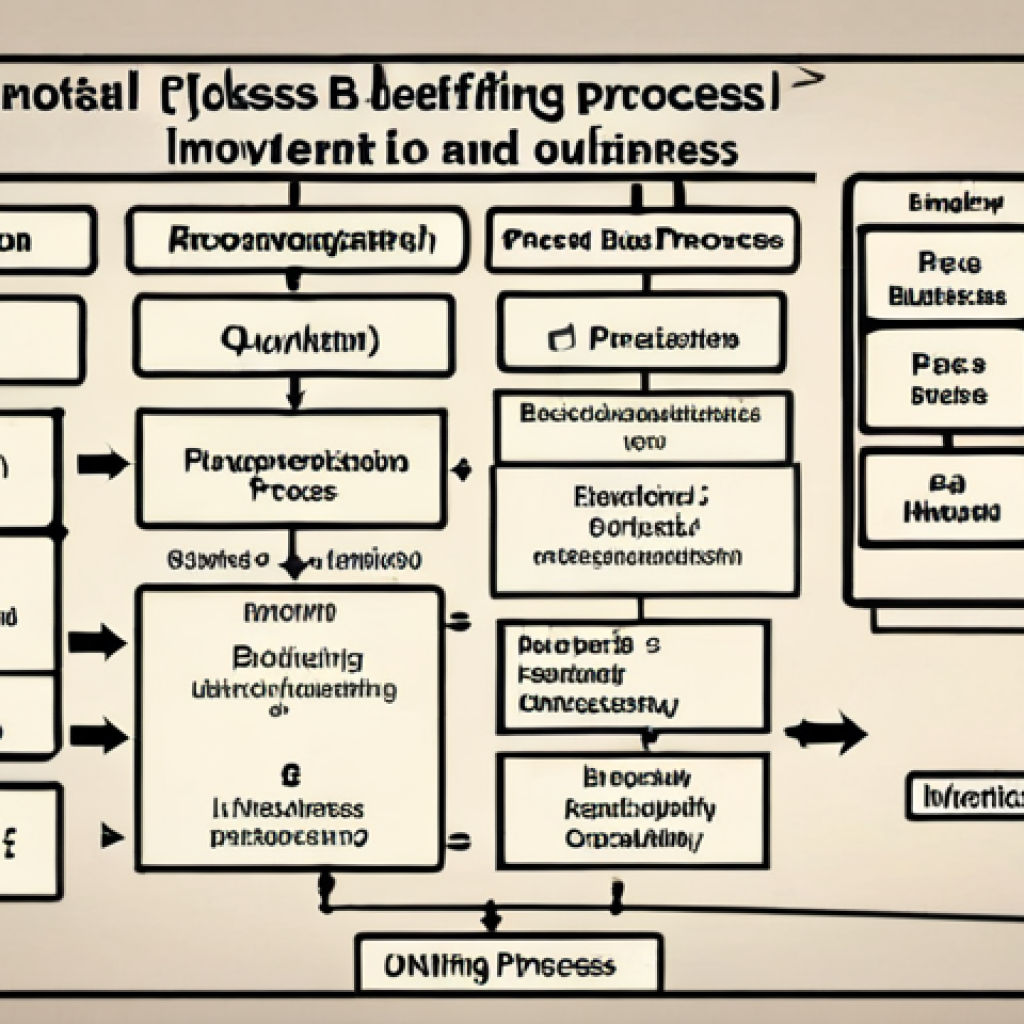 **

A detailed flowchart illustrating the steps involved in analyzing a business process, identifying bottlenecks, and outlining potential improvements. Include Urdu script annotations and business-related icons.

**