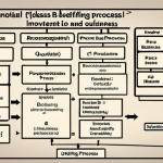 **

A detailed flowchart illustrating the steps involved in analyzing a business process, identifying bottlenecks, and outlining potential improvements. Include Urdu script annotations and business-related icons.

**