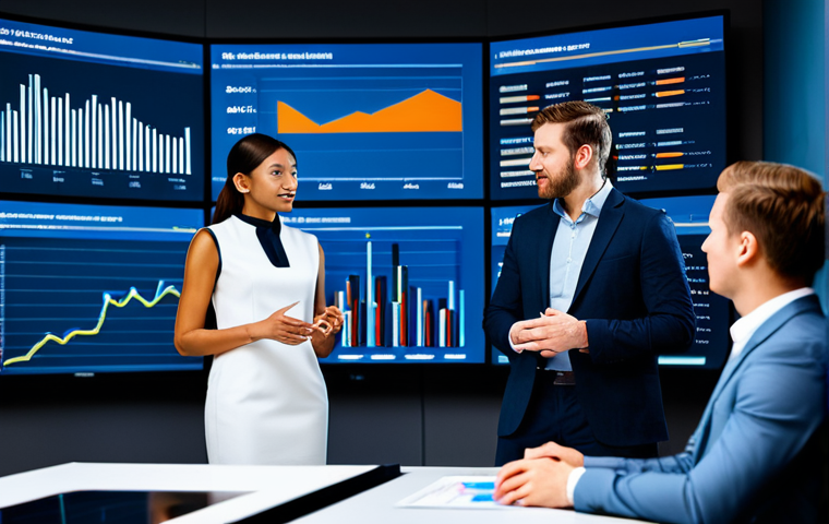 A diverse group of professional business executives and expert consultants, all fully clothed in modest, professional business attire, including suits and smart business dresses. They are engaged in a high-level strategic discussion in a sleek, modern corporate boardroom, with large, interactive digital screens displaying complex data visualizations, financial charts, and AI-driven insights. The atmosphere is collaborative and forward-thinking, emphasizing innovation. Perfect anatomy, correct proportions, natural poses, well-formed hands, proper finger count. Professional photography, sharp focus, high resolution, soft studio lighting. Safe for work, appropriate content, fully clothed, professional.